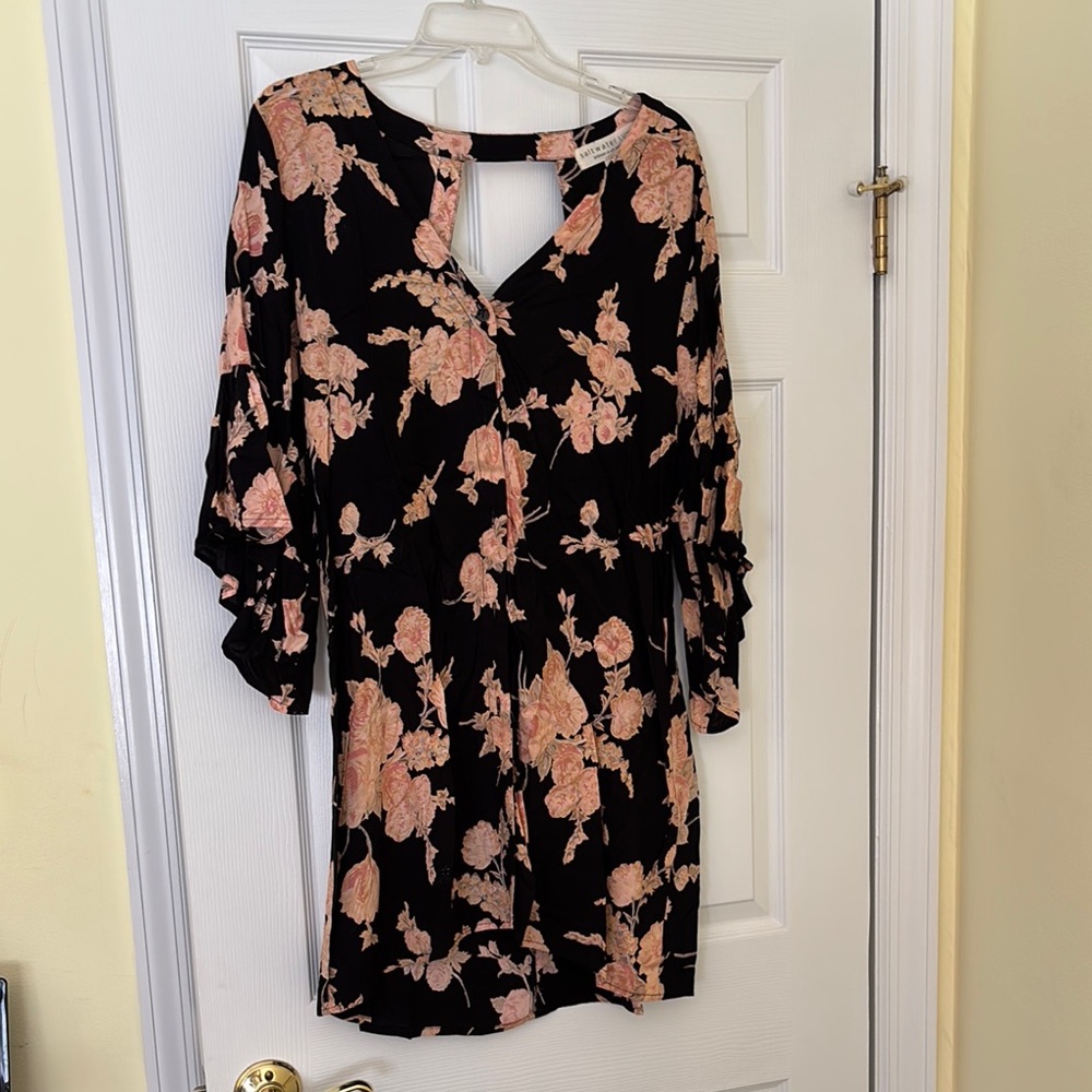 Floral Black and Pink Dress